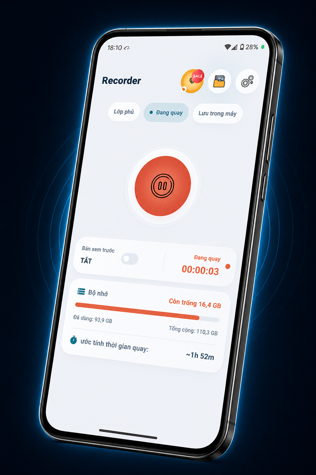 Easy video capture with one tap background recording