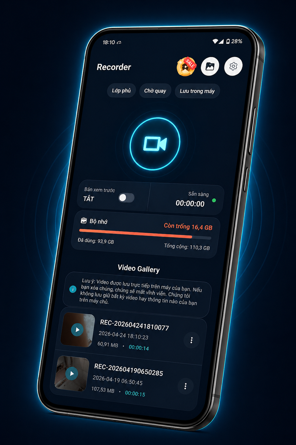 Secure background recording mode for Android screen-off video capture
